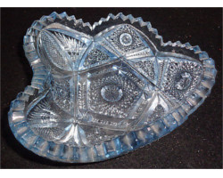 Cut Glass Crystal Bowl Ice Blue With